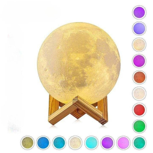 Lampa de Veghe in Forma de Luna 3D, Alimentare Baterii, Stand Plastic Inclus, 8 cm - Cumpara24