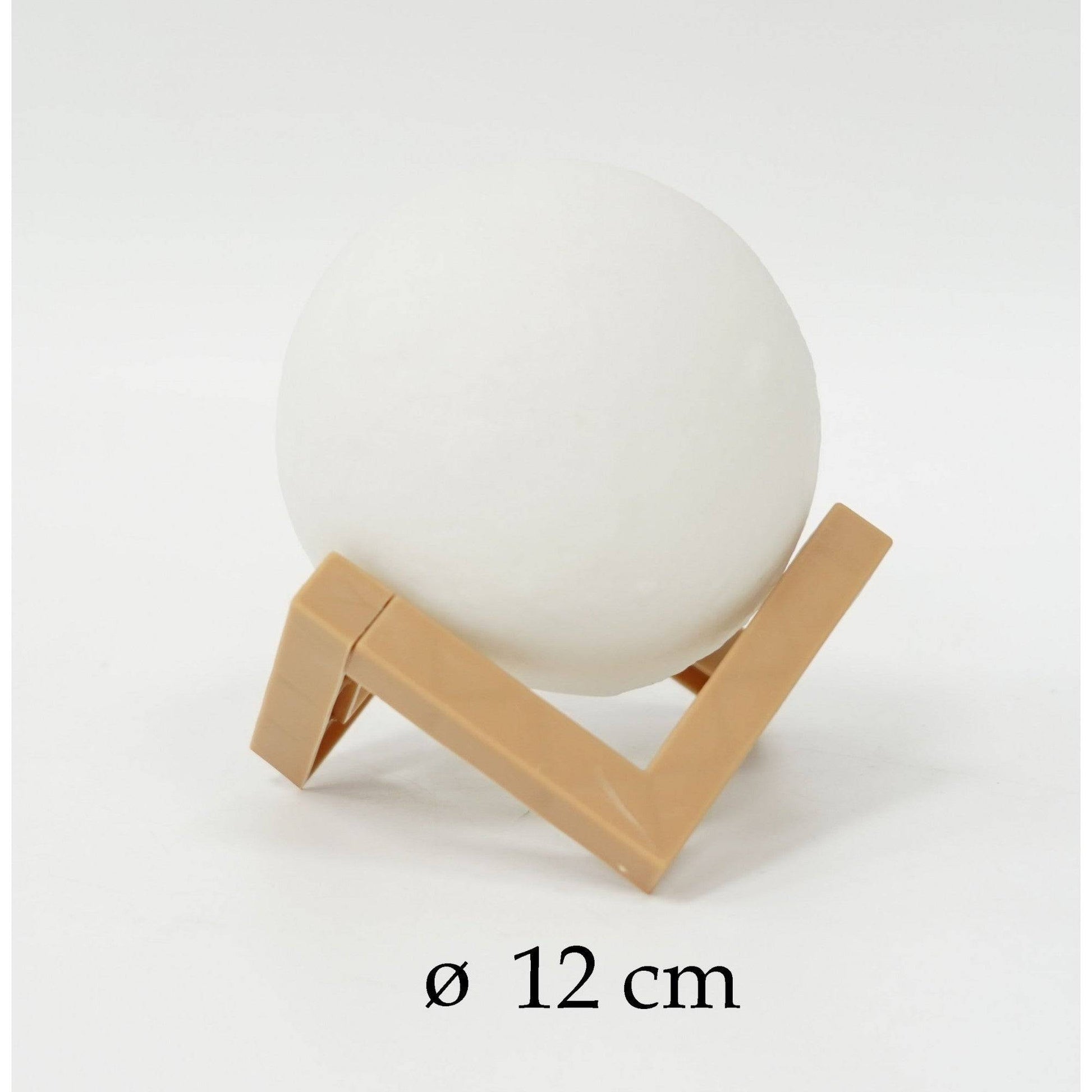 Lampa de Veghe Luna 3D, Lumina LED Alb Cald, Alimentare cu Baterii, Stand din Plastic Inclus, 12 cm - Cumpara24