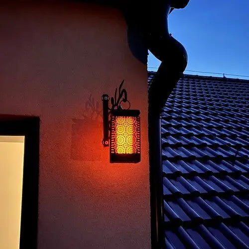Lampa Solara Stil Felinar, Model Rustic - Cumpara24