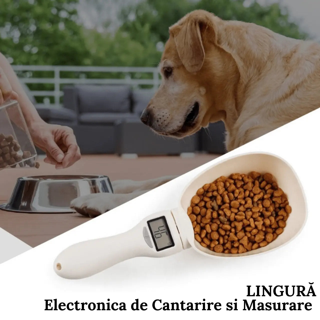 Lingura Electronica pentru Portionare Precisa a Hranei Animalelor, TechGS, 800 g, Alb - Cumpara24