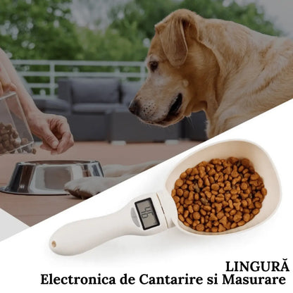 Lingura Electronica pentru Portionare Precisa a Hranei Animalelor, TechGS, 800 g, Alb - Cumpara24