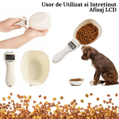 Lingura Electronica pentru Portionare Precisa a Hranei Animalelor, TechGS, 800 g, Alb - Cumpara24