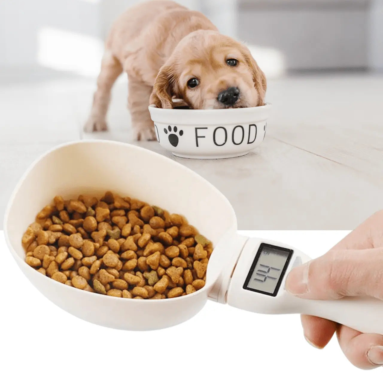 Lingura Electronica pentru Portionare Precisa a Hranei Animalelor, TechGS, 800 g, Alb - Cumpara24