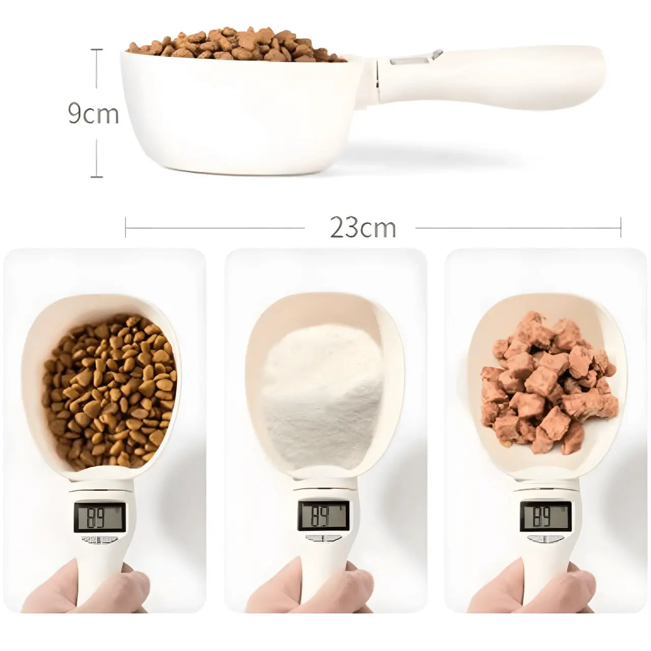 Lingura Electronica pentru Portionare Precisa a Hranei Animalelor, TechGS, 800 g, Alb - Cumpara24