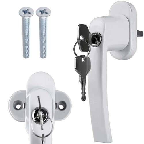 Maner Fereastra cu Incuietoare, 2 Chei, Model Universal, Inchidere Securizata, Alb - Cumpara24