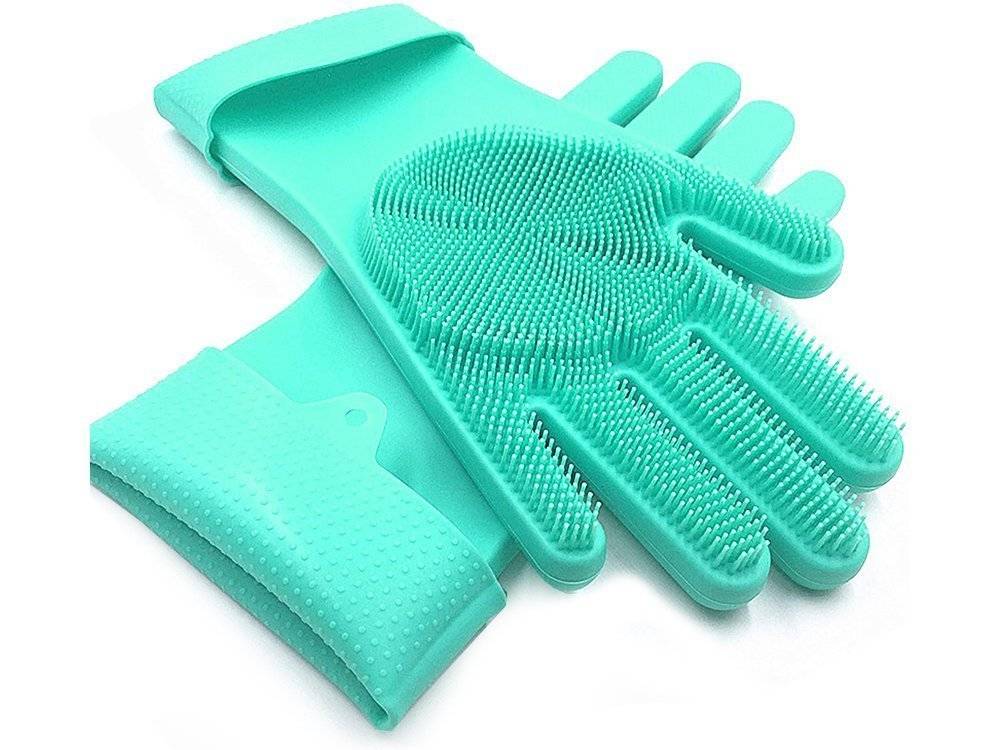 Mănuși de curățare din silicon cu peri moi, ideale pentru spălarea vaselor și a suprafețelor din bucătărie. Disponibile la preț avantajos pe Cumpara24.