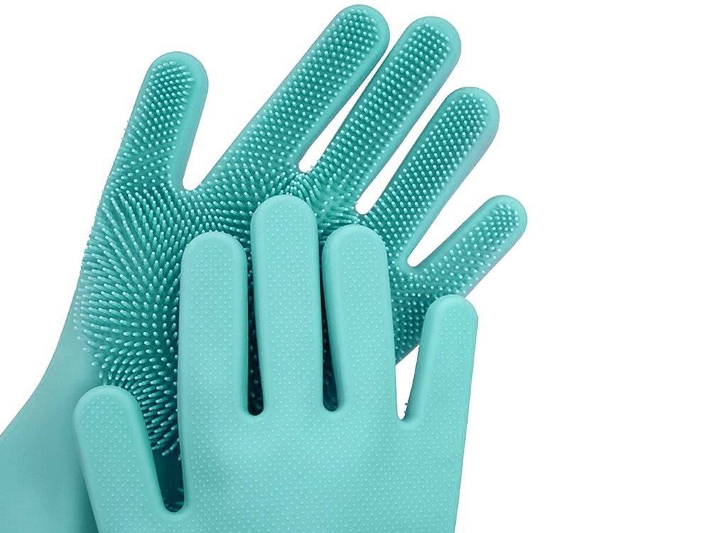 Mănuși de spălat vase din silicon cu peri moi, flexibile și durabile, ideale pentru curățarea eficientă a bucătăriei. Cumpără acum pe Cumpara24!