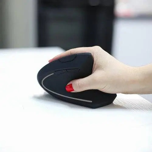 MOUSE VERTICAL FARA FIR/WIRELESS, 6 BUTOANE, NEGRU - Cumpara24