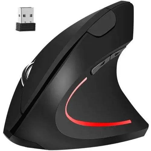 MOUSE VERTICAL FARA FIR/WIRELESS, 6 BUTOANE, NEGRU - Cumpara24