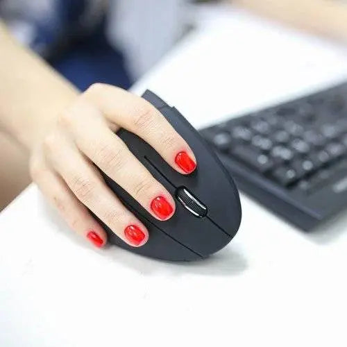 MOUSE VERTICAL FARA FIR/WIRELESS, 6 BUTOANE, NEGRU - Cumpara24