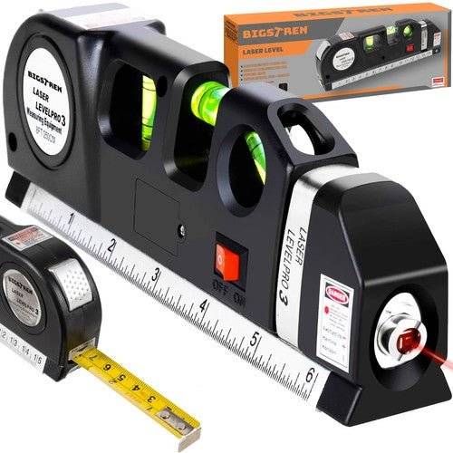 Nivela (boloboc) cu 3 Bule, Orizontal sau Vertical, Unghi Drept cu laser, LR 44, 250 cm - Cumpara24