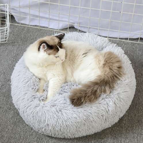 Pat Pentru Animale de Companie, Rotund, Gri - Cumpara24
