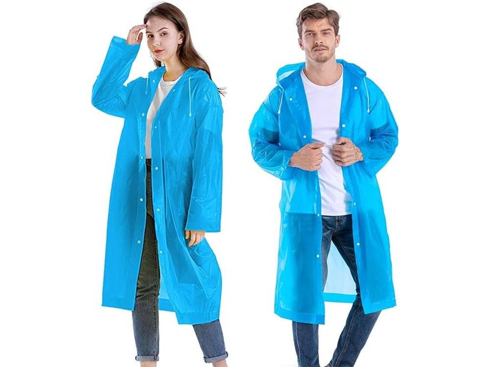 PELERINA DE PLOAIE CU GLUGA STIL PONCHO, ALBASTRU - Cumpara24