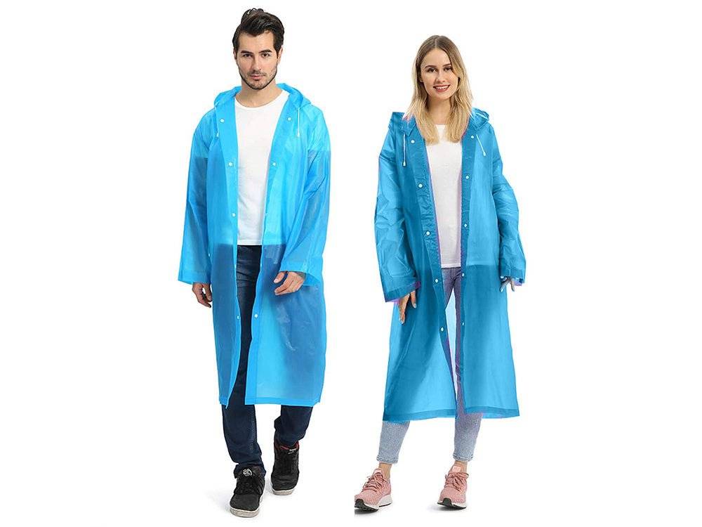 PELERINA DE PLOAIE CU GLUGA STIL PONCHO, ALBASTRU - Cumpara24