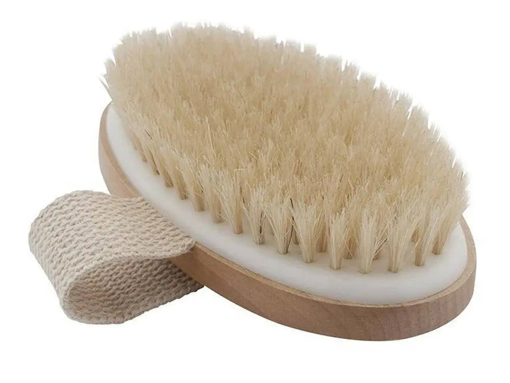 Perie Corp Pentru Exfoliere, Masaj Umed/Uscat, din Par Natural - Cumpara24