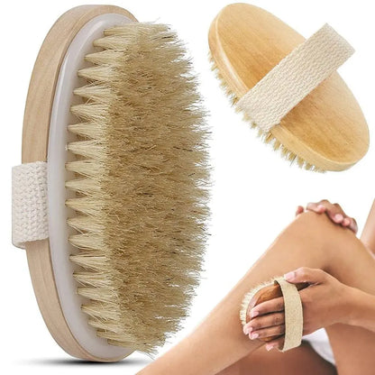 Perie Corp Pentru Exfoliere, Masaj Umed/Uscat, din Par Natural - Cumpara24