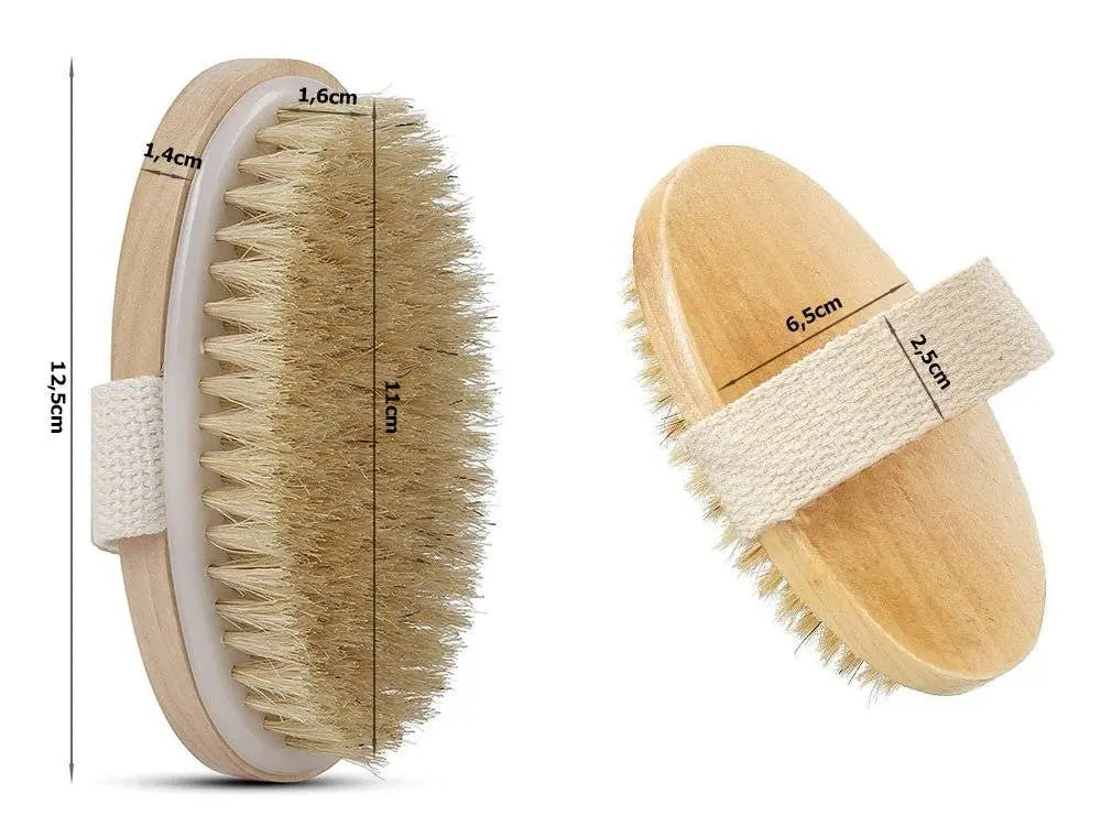Perie Corp Pentru Exfoliere, Masaj Umed/Uscat, din Par Natural - Cumpara24