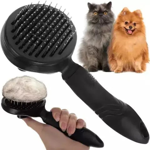 Perie de Par Ergonomica cu Autocuratare pentru Animale de Companie, Negru - Cumpara24