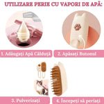 Perie Ergonomica 3 in 1 cu Vapori de Apa, PetLife pentru Caini si Pisici, Peri din Silicon Moi, Dozator Incorporat, Functie de Indepartare Par Excesiv, Efect de Masaj, Stimuleaza Circulatia Sanguina, Incarcare TipC + Rola Saci Igenici, Bej - Cumpara24