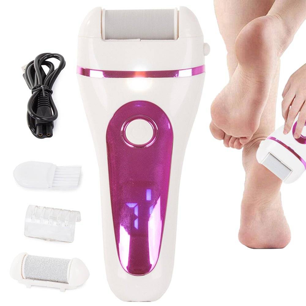 Pila electrica LCD pentru calcaie si calus, multicolor, cu accesorii incluse, ideala pentru ingrijirea picioarelor. 
