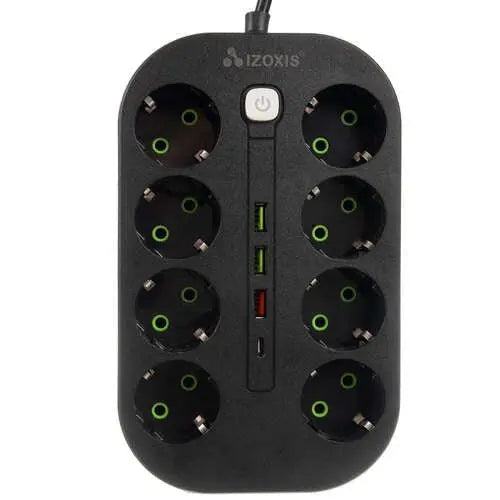 Prelungitor 8 Prize, 3 USB A, 1 USB Tip C, Negru - Cumpara24