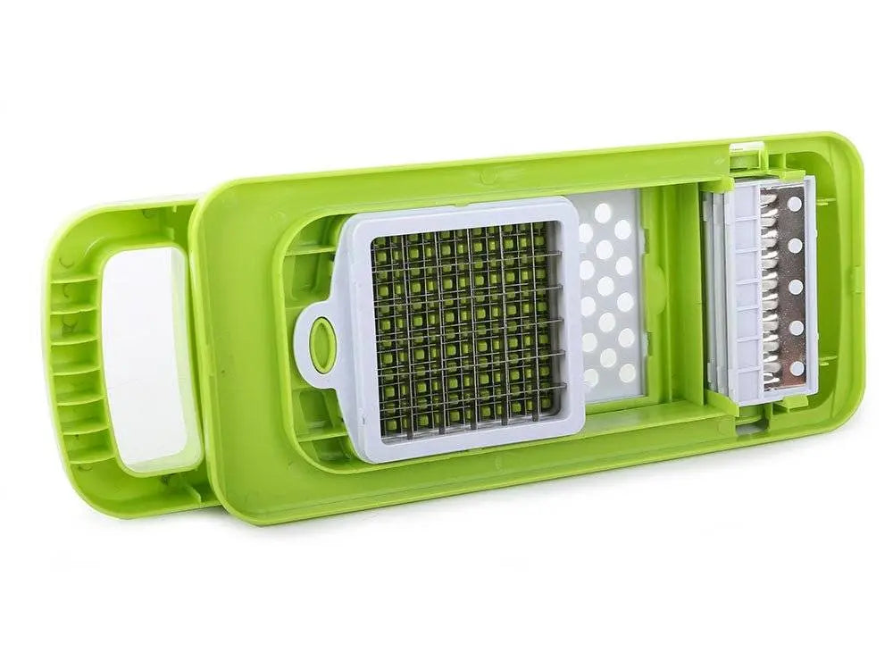 Razatoare Multifunctionala Pentru Fructe si Legume, 7 Accesorii, Recipient 1.5L, Verde - Cumpara24