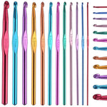 Set 12 Piese de Crosetat din Aluminiu, Culori si Marimi Diferite, Dimensiuni intre 2 si 8 mm - Cumpara24