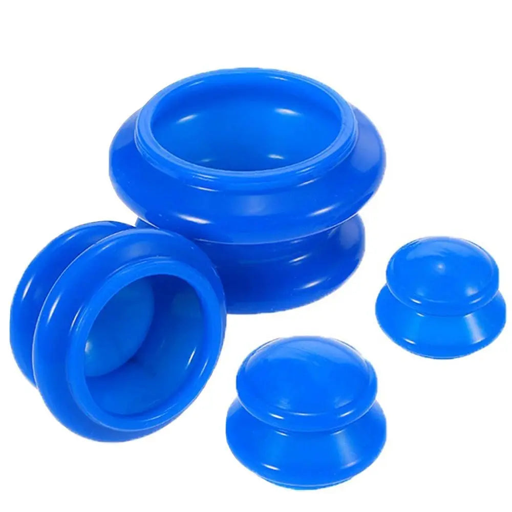 Set 4 Ventuze de Cupping Terapeutice pentru Masaj Anticelulitic si Relaxare, din Silicon, Alb Transparent - Cumpara24