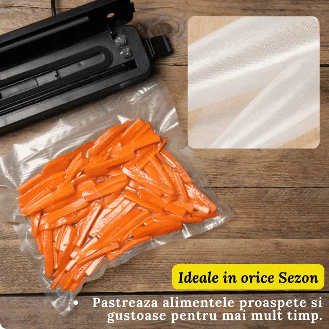 Set 50 de Pungi de Vidat Universale pentru Aparat de Vidat Alimente, 20 x 30 cm, Reutilizabile, Transparenta - Cumpara24