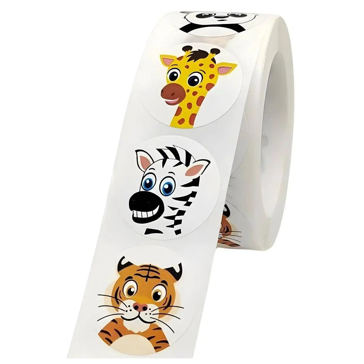 Set 500 de Etichete Autoadezive, TechGS, Model Animalute pentru Cadouri, Agende, Recipiente, Termos, Tip Sticker Decorativ 3.8 cm, Multicolor - Cumpara24