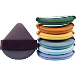 Set 7 bureți de machiaj reutilizabili, multicolori, pentru utilizare umedă sau uscată. Design ergonomic cu bandă pentru o aplicare precisă.