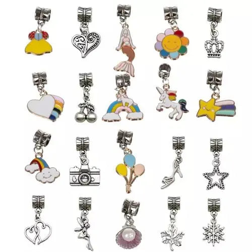 Set 70 Elemente pentru Creare Bratari/Bijuterii pentru Fete, Multicolor - Cumpara24