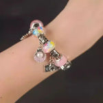 Set 70 Elemente pentru Creare Bratari/Bijuterii pentru Fete, Multicolor - Cumpara24