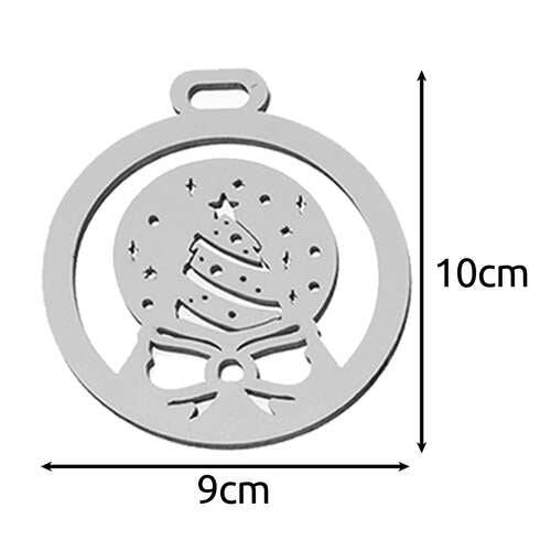 Set de 20 globuri de Craciun din lemn, 9 cm, Alb - Cumpara24