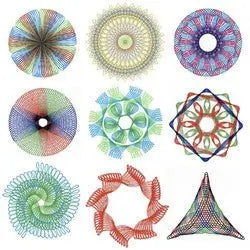 Set de Desen - Spirograf, 22 de Sabloane, 3 Pix - uri Fine, Cauciuc Termoplastic, 9 Coli A4. - Cumpara24