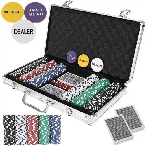 Set De Poker 300 Jetoane cu Servieta de Aluminiu si Accesorii - Cumpara24