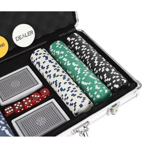 Set De Poker 300 Jetoane cu Servieta de Aluminiu si Accesorii - Cumpara24