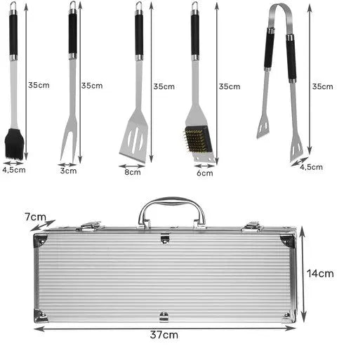 Set Gratar 5 Accesorii + Geanta de Aluminiu - Cumpara24