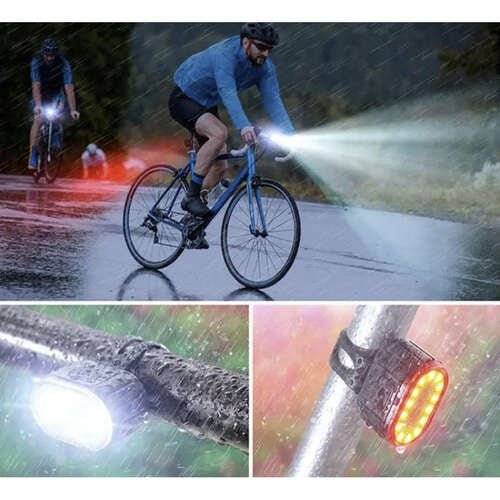 Set Lumini pentru Bicicleta, Far/Stop Fata + Spate cu Led - Cumpara24