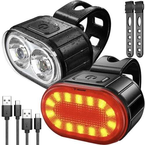 Set Lumini pentru Bicicleta, Far/Stop Fata + Spate cu Led - Cumpara24