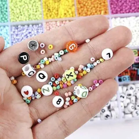 Set Margele si Accesorii pentru Creare Bijuterii/Bratari, 10.000 buc, Multicolor - Cumpara24