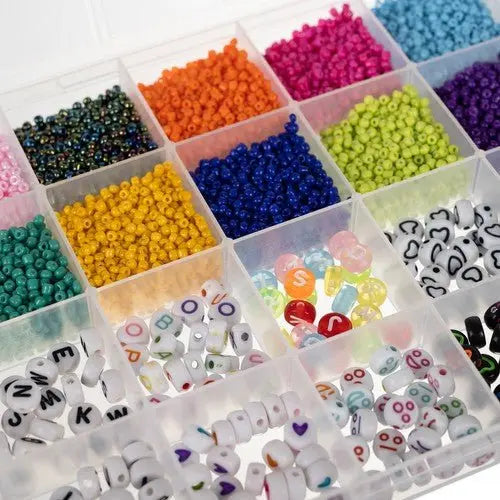 Set Margele si Accesorii pentru Creare Bijuterii/Bratari, 10.000 buc, Multicolor - Cumpara24