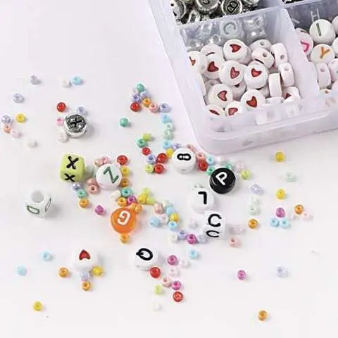 Set Margele si Accesorii pentru Creare Bijuterii/Bratari, 10.000 buc, Multicolor - Cumpara24
