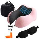 Set Perna de Calatorie pentru Gat TechGS, Masca de Fata, Dopuri de Urechi, Husa Transportare Voiaj, Model Compact, Confortabil, Roz - Cumpara24