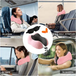 Set Perna de Calatorie pentru Gat TechGS, Masca de Fata, Dopuri de Urechi, Husa Transportare Voiaj, Model Compact, Confortabil, Roz - Cumpara24