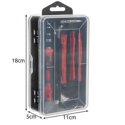 Dimensiuni Set Scule Pentru Mecanica de Precizie 110 buc: 18cm x 11cm x 5cm. Cutie compactă și portabilă pentru reparații precise.