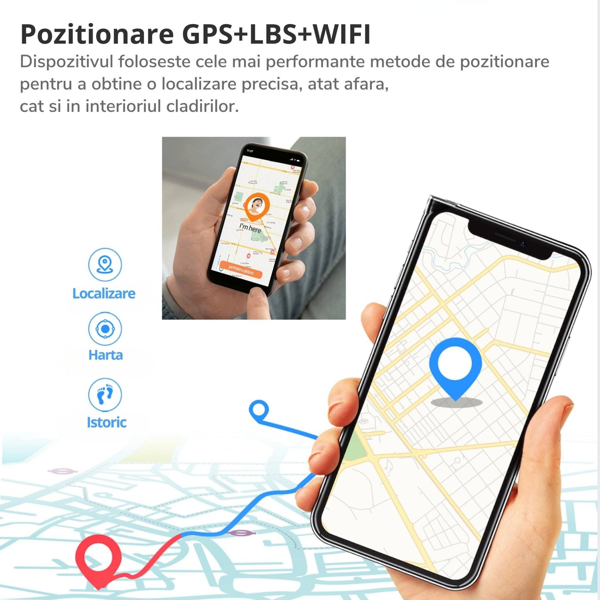 Smartwatch DF91, 1.85 Inch pentru Copii cu GPS si Localizare Spion KidLife, 4G, Albastru - Cumpara24