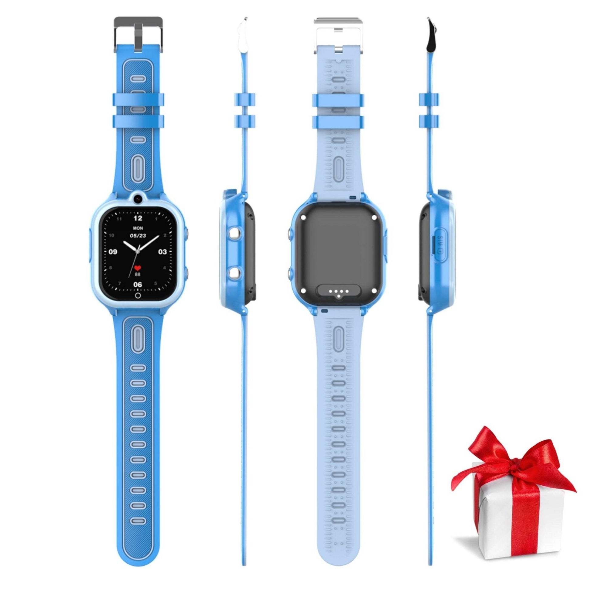 Smartwatch DF91, 1.85 Inch pentru Copii cu GPS si Localizare Spion KidLife, 4G, Albastru - Cumpara24