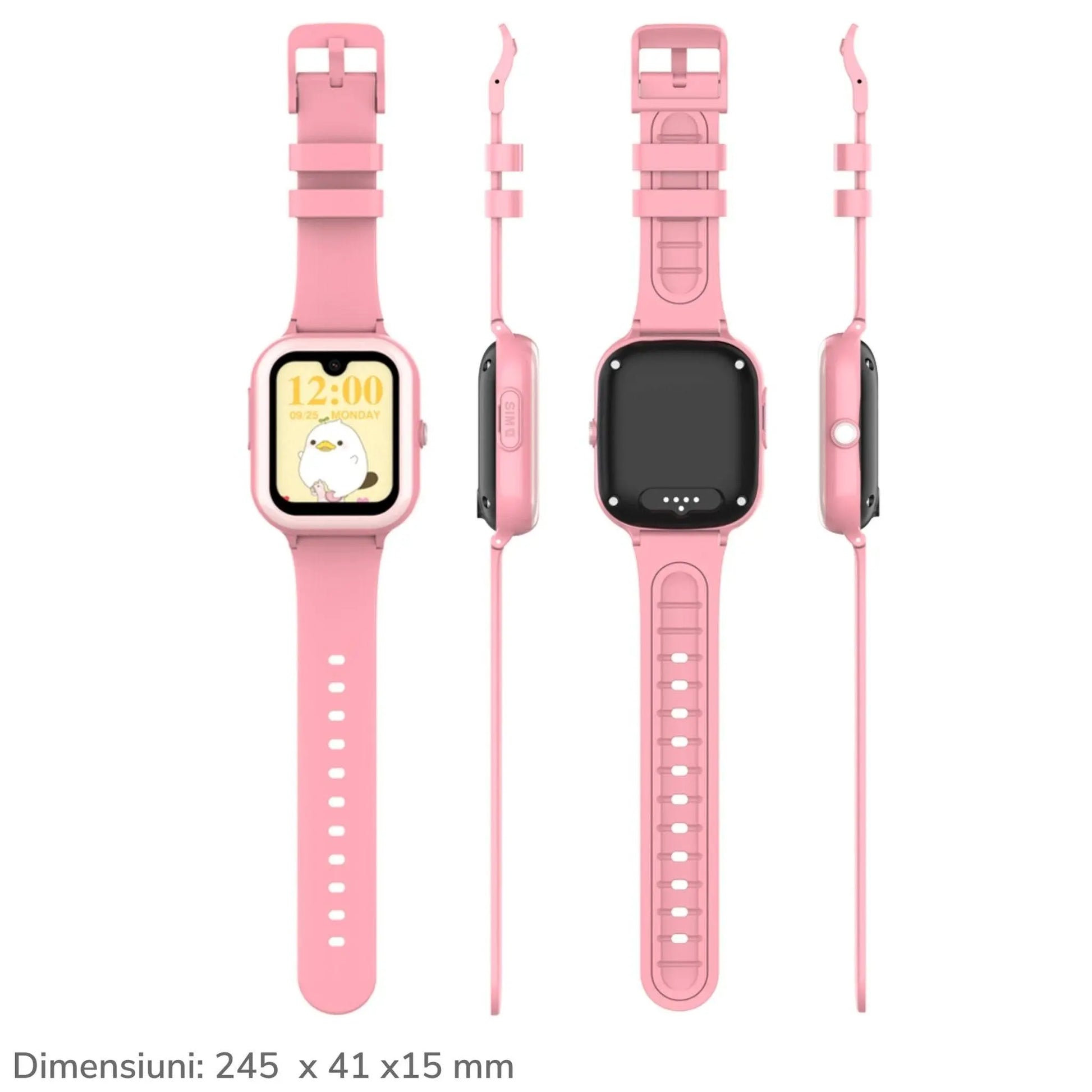 Smartwatch M01 pentru Copii cu GPS si Localizare Spion, 4G, KidLife, Roz - Cumpara24