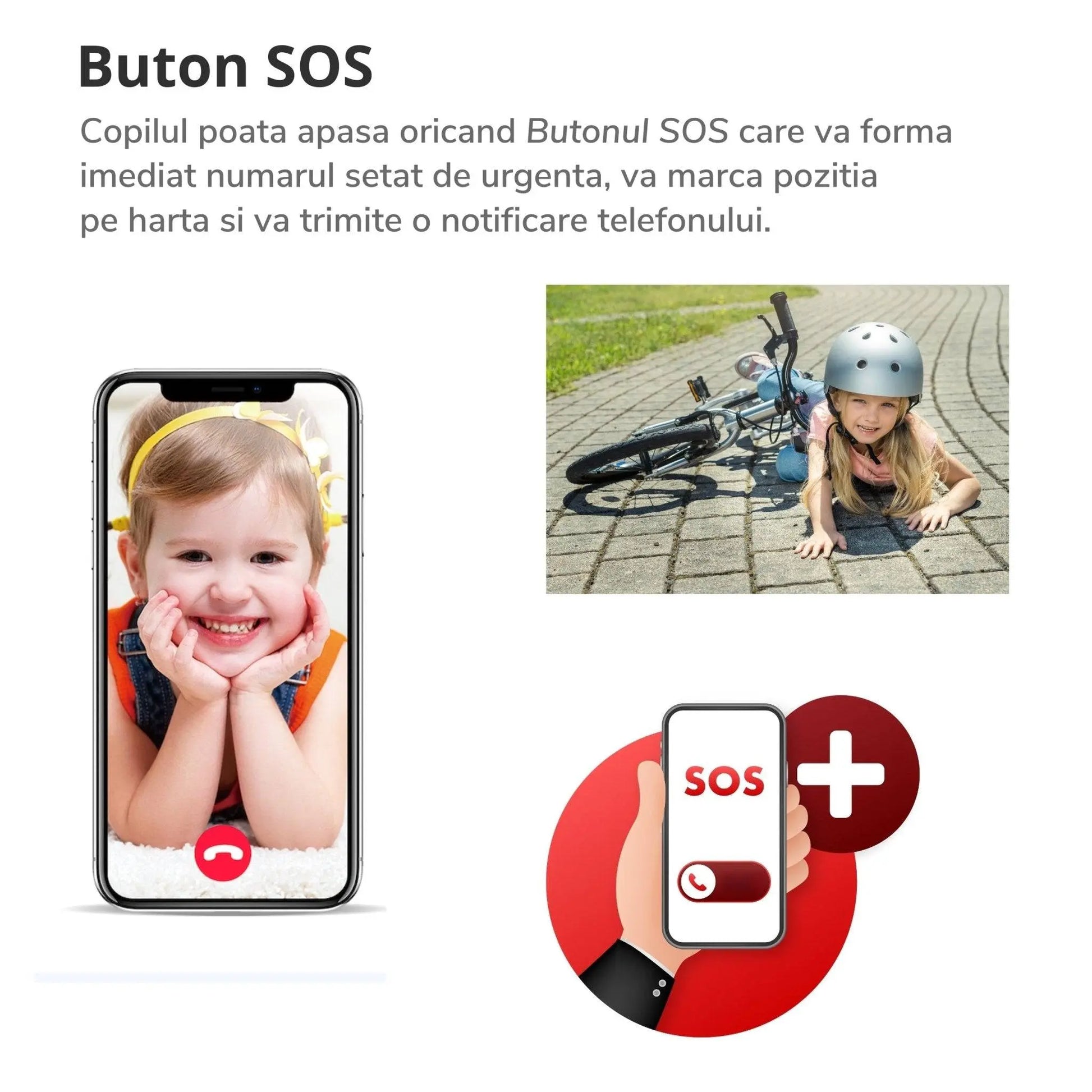 Smartwatch M01 pentru Copii cu GPS si Localizare Spion KidLife, 4G, Albastru - Cumpara24